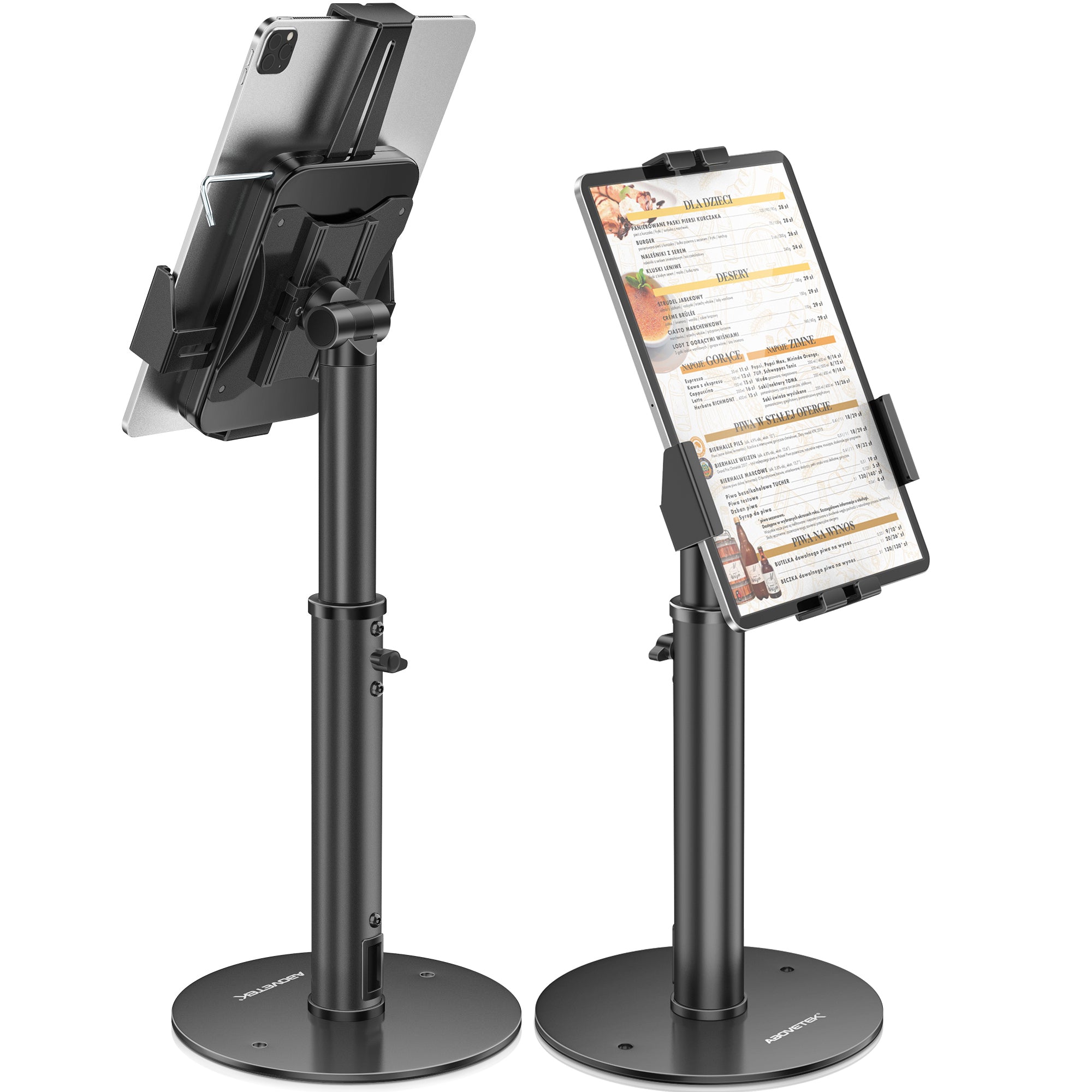 IPad Kiosk Stand 10.2-inch (9th/8th/7th Gen) – Aluminum Lightweight Anti-Theft Locking Countertop Stand With Keyed Enclosure, 360° Swivel & Flip For Customer Display, POS Holder, Commercial-Grade