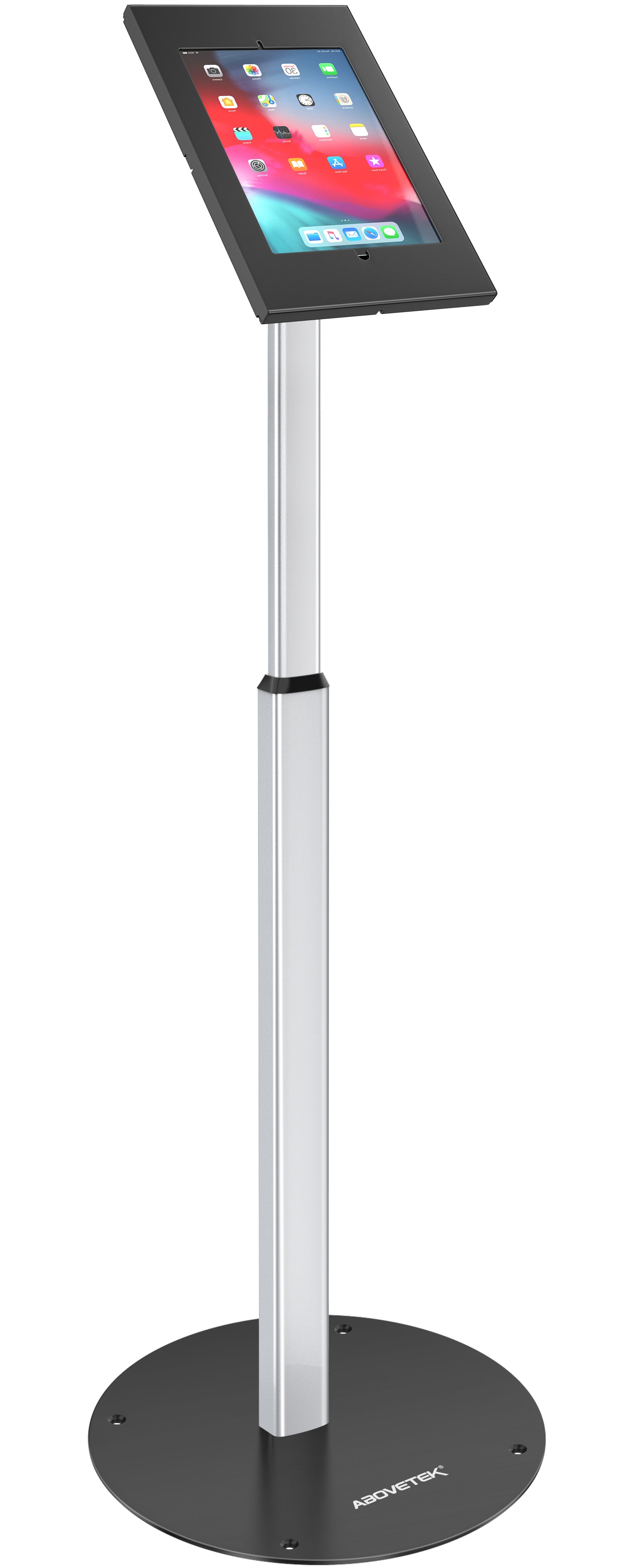Support Kiosque Antivol Pour IPad 9.7-13" - Rotation 360°, Hauteur Réglable 21-34cm - Acier/aluminium, Noir - 5